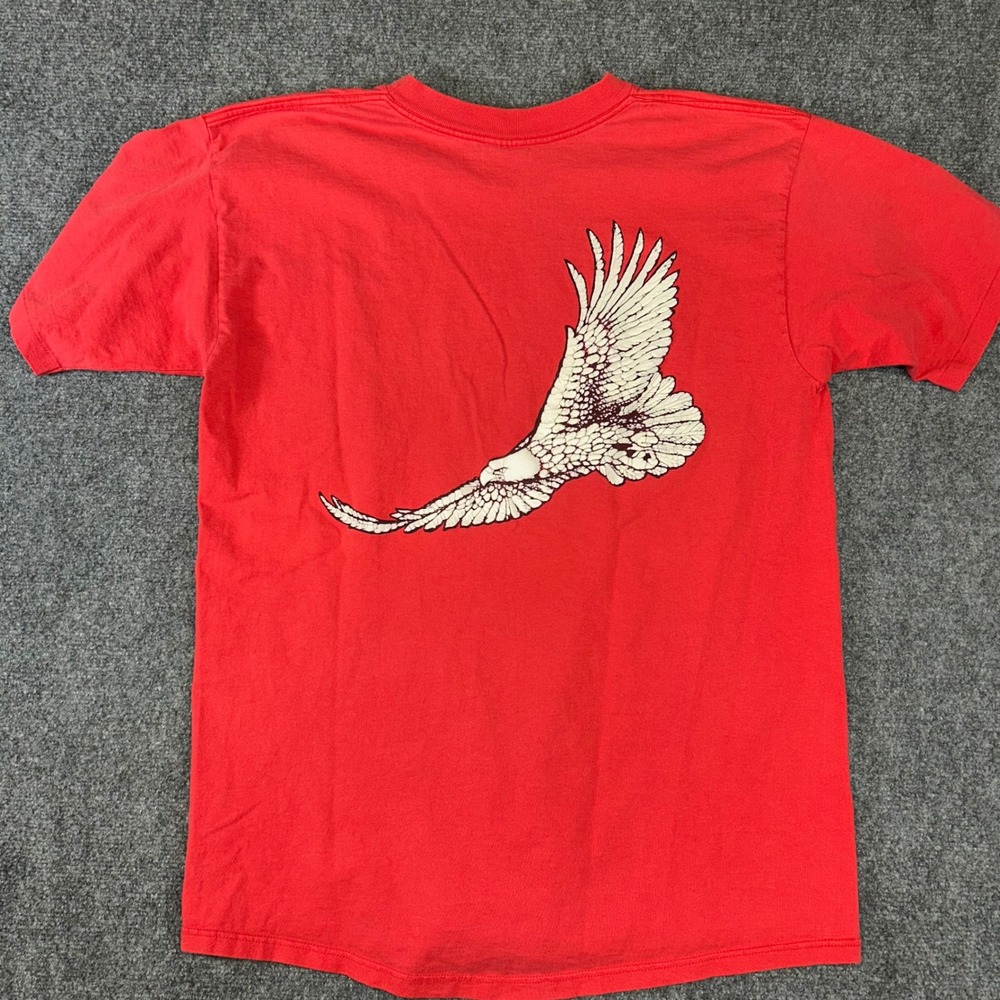 Vintage Red Eagle Graphic T-Shirt Short Sleeve Distressed Crewneck Mens XL - Picture 3 of 7